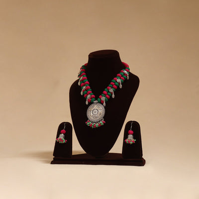 German silver thread beads necklace set 09 - handcrafted