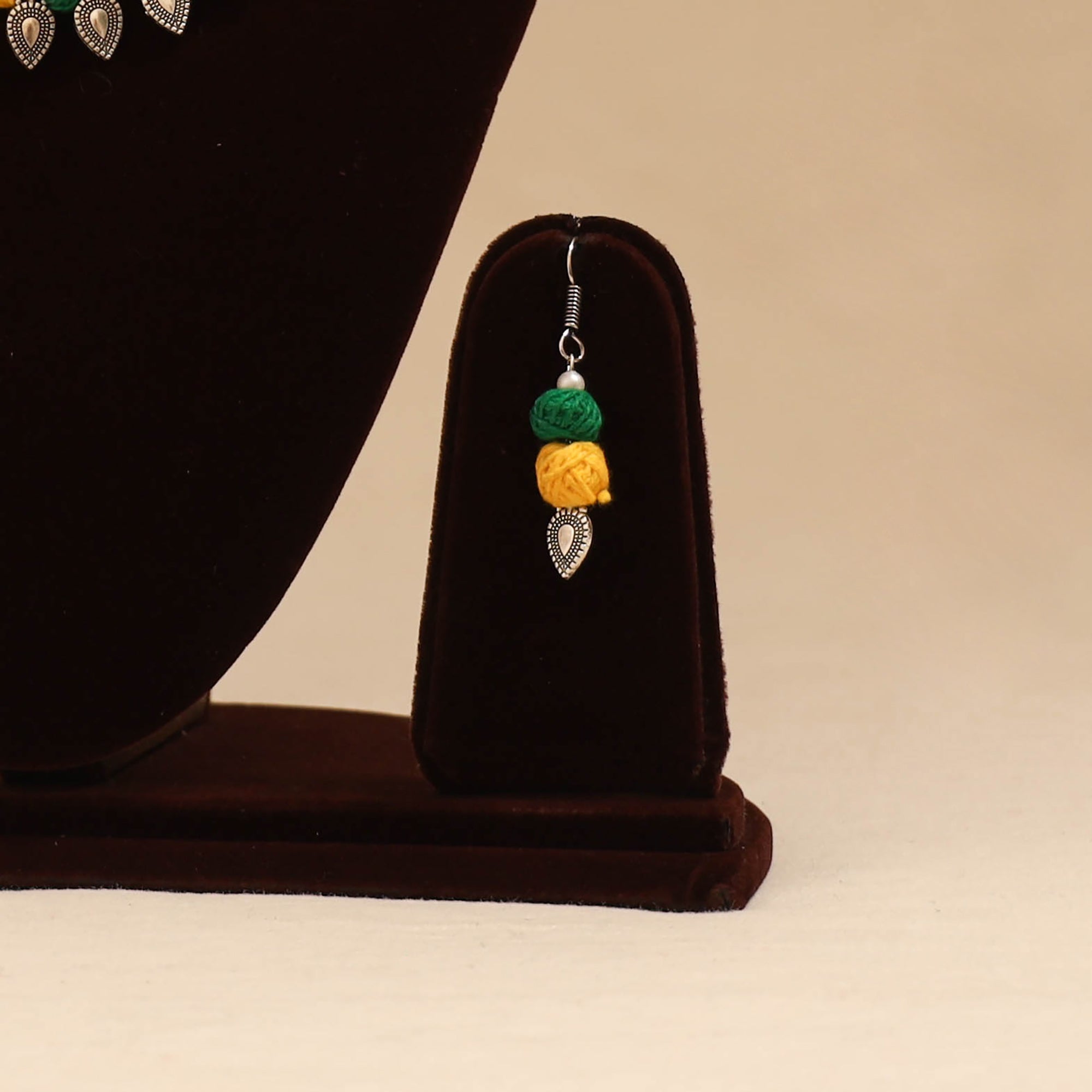 German silver thread beads necklace set 17 - handcrafted