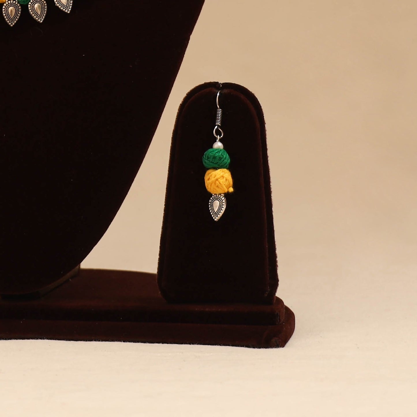 German silver thread beads necklace set 17 - handcrafted