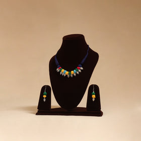 German silver thread beads necklace set 17 - handcrafted