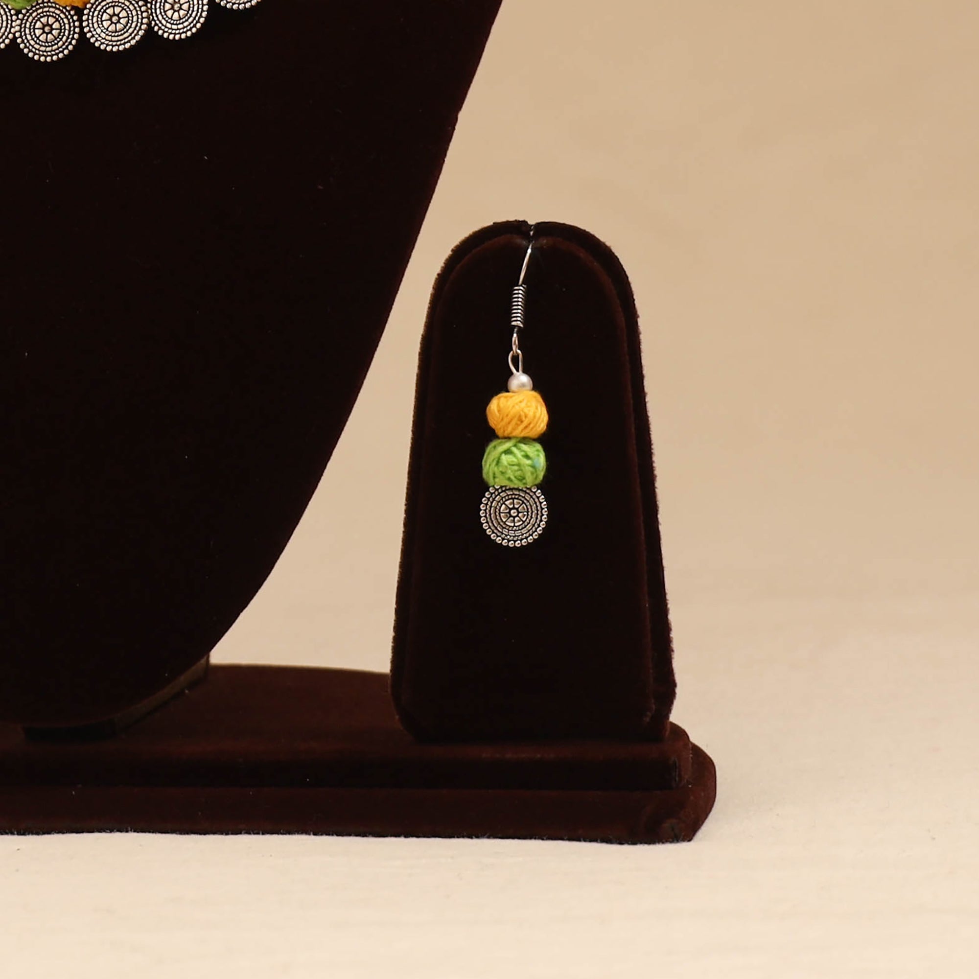 German silver thread beads necklace set 20 - handcrafted