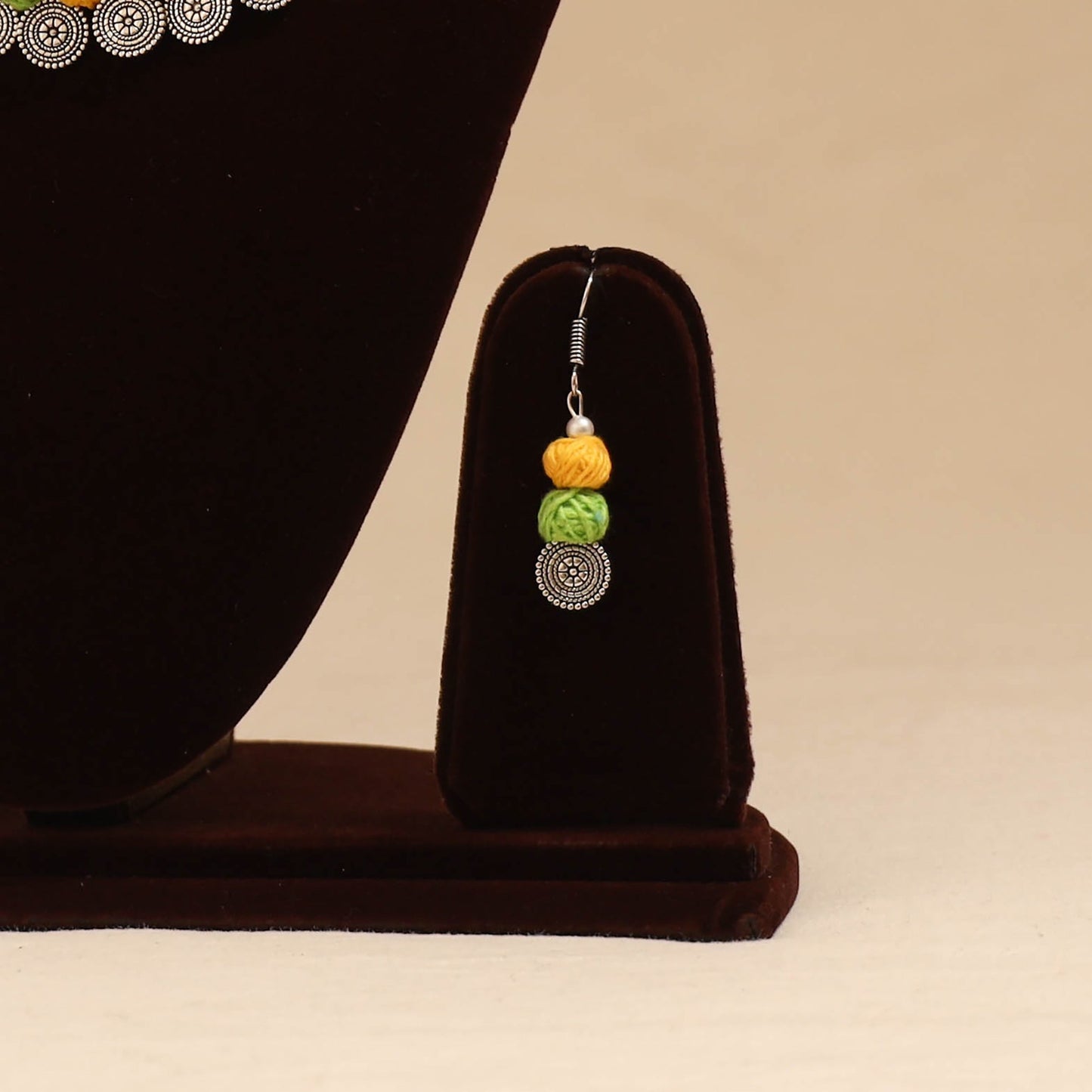 German silver thread beads necklace set 20 - handcrafted