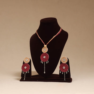 German silver thread necklace set 01 - handcrafted