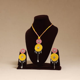 German silver thread necklace set 02 - handcrafted