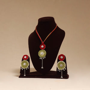 German silver thread necklace set 06 - handcrafted