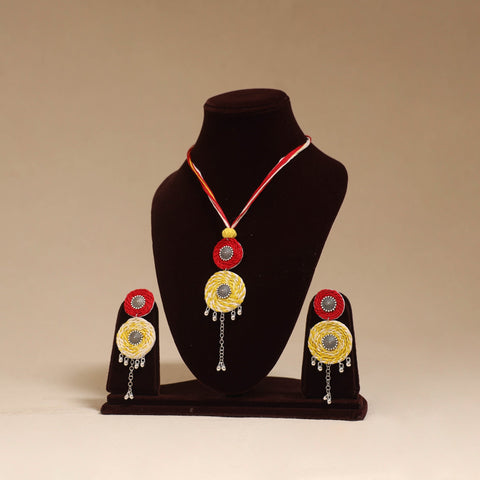 German silver thread necklace set 08 - handcrafted