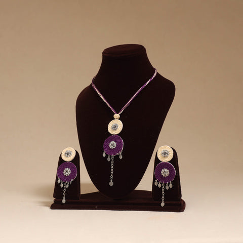 German silver thread necklace set 10 - handcrafted