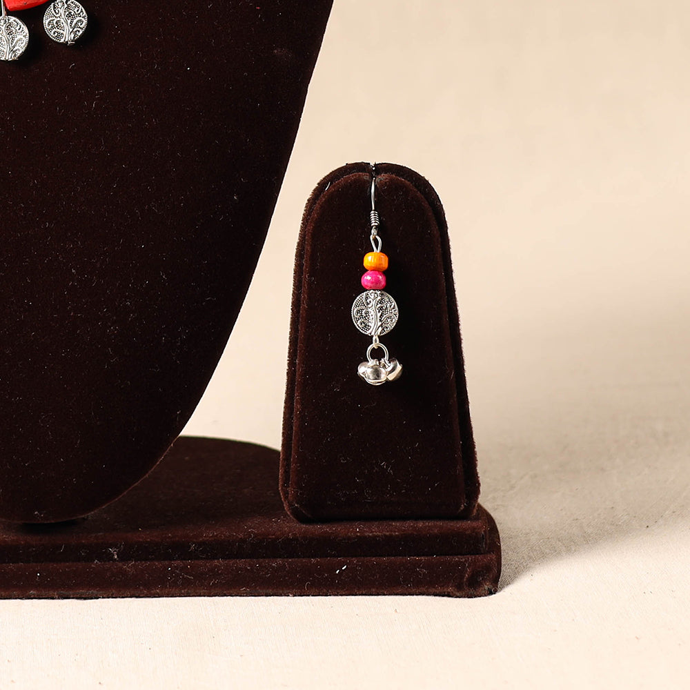 Multicolor German Silver Wooden Beads Necklace Set