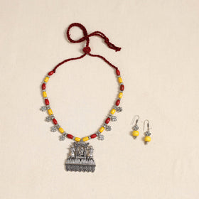 Multicolor - german silver wooden beads necklace set 55