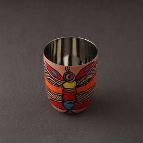 Godna Madhubani Multicolor Handpainted Stainless Steel Glass