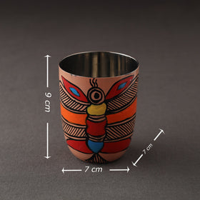Godna Madhubani Multicolor Handpainted Stainless Steel Glass