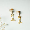 Buy Golden Plated Seep Pearl & Onyx Stones Earrings Online at iTokri.com