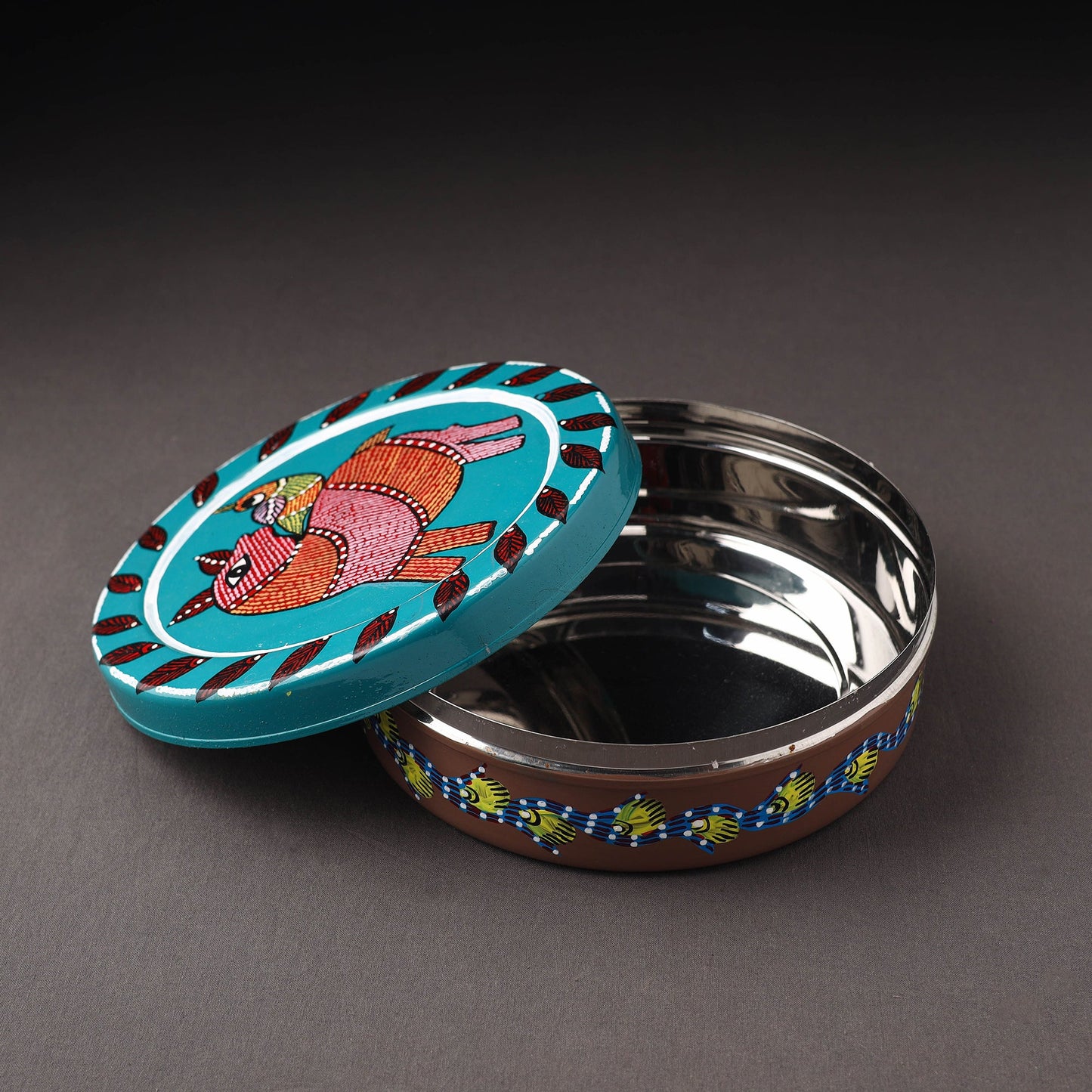  Gond Handpainted Stainless Steel Casserole 
