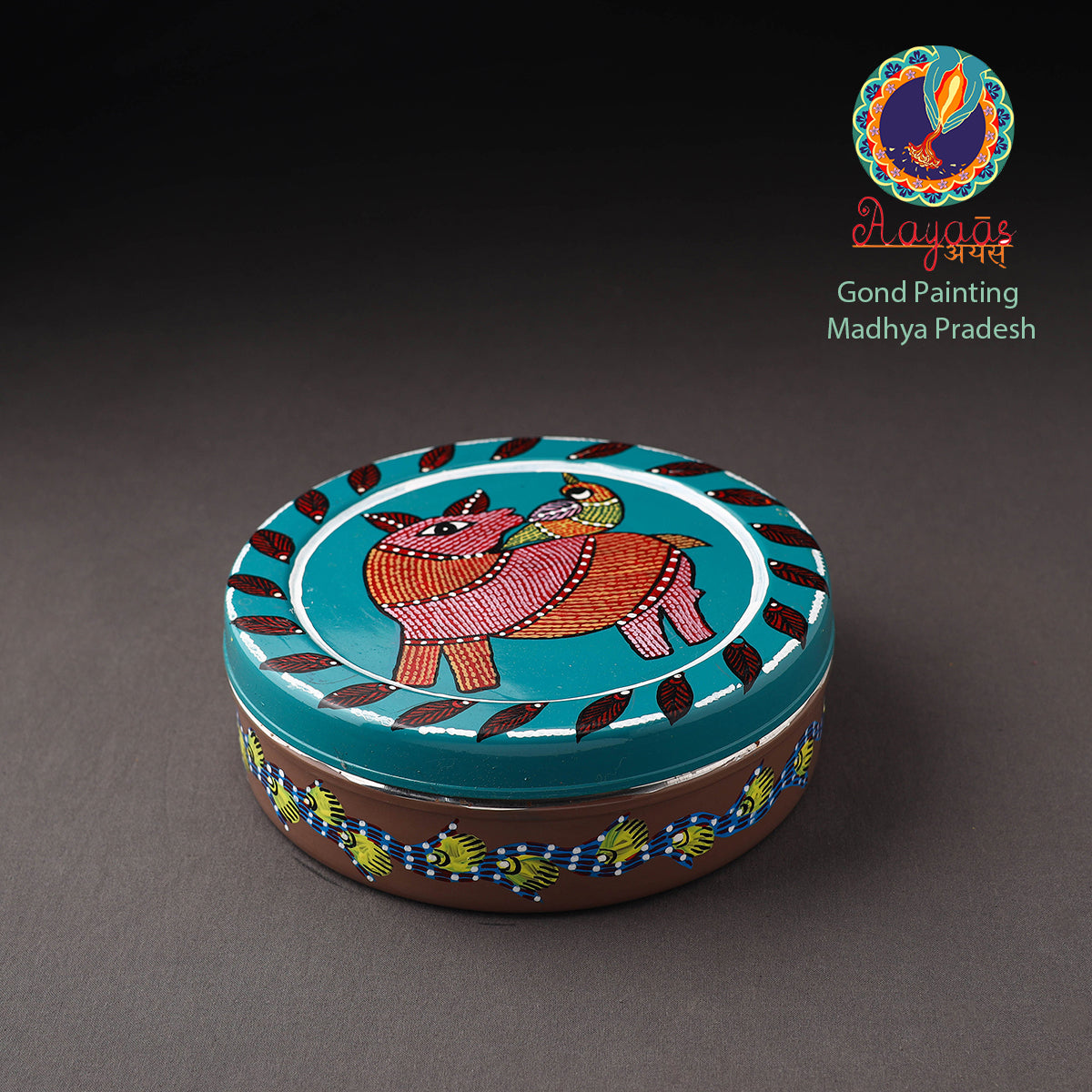  Gond Handpainted Stainless Steel Casserole 