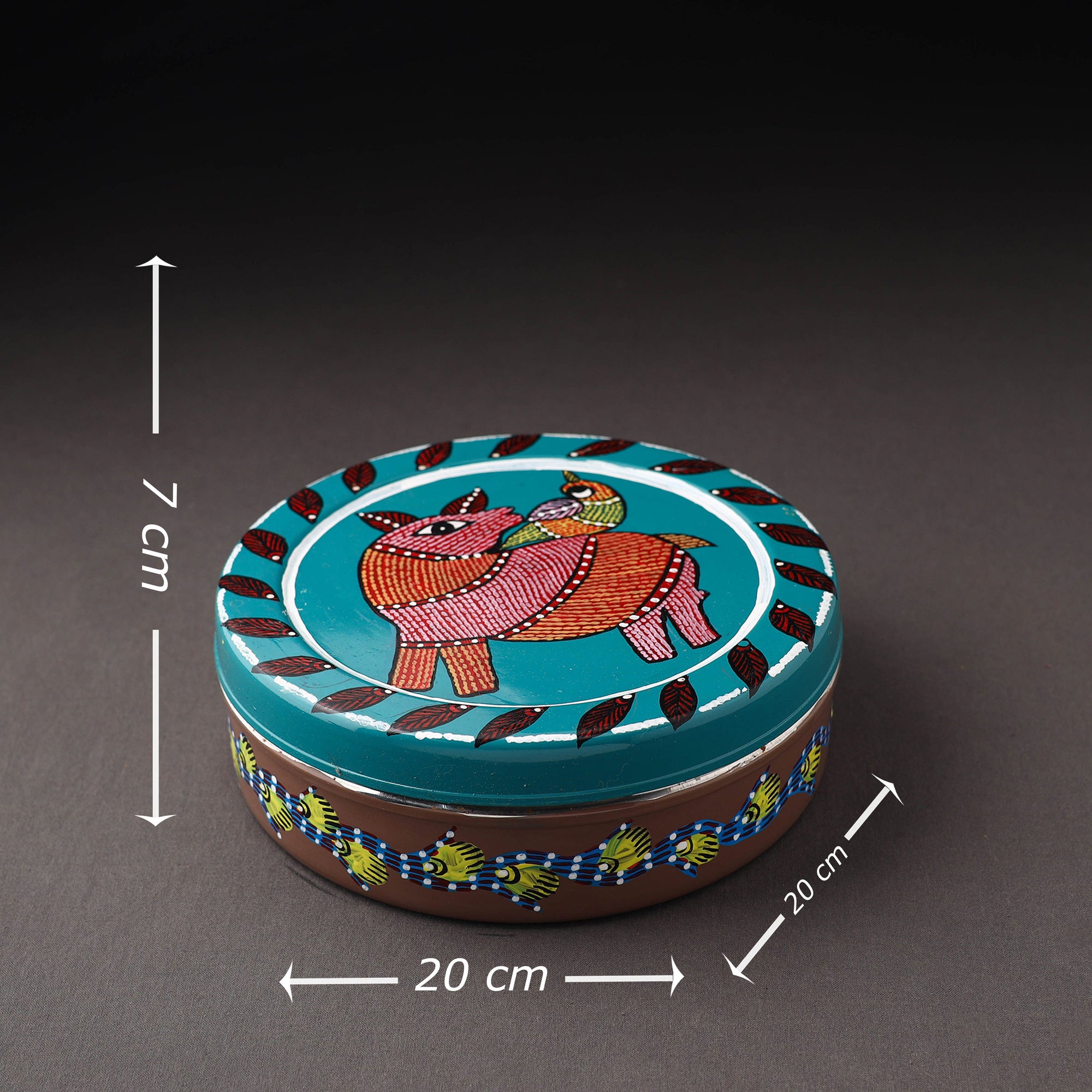  Gond Handpainted Stainless Steel Casserole 