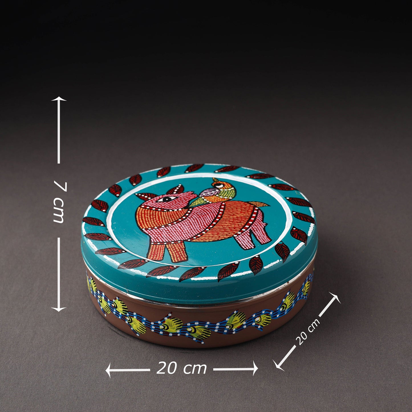  Gond Handpainted Stainless Steel Casserole 