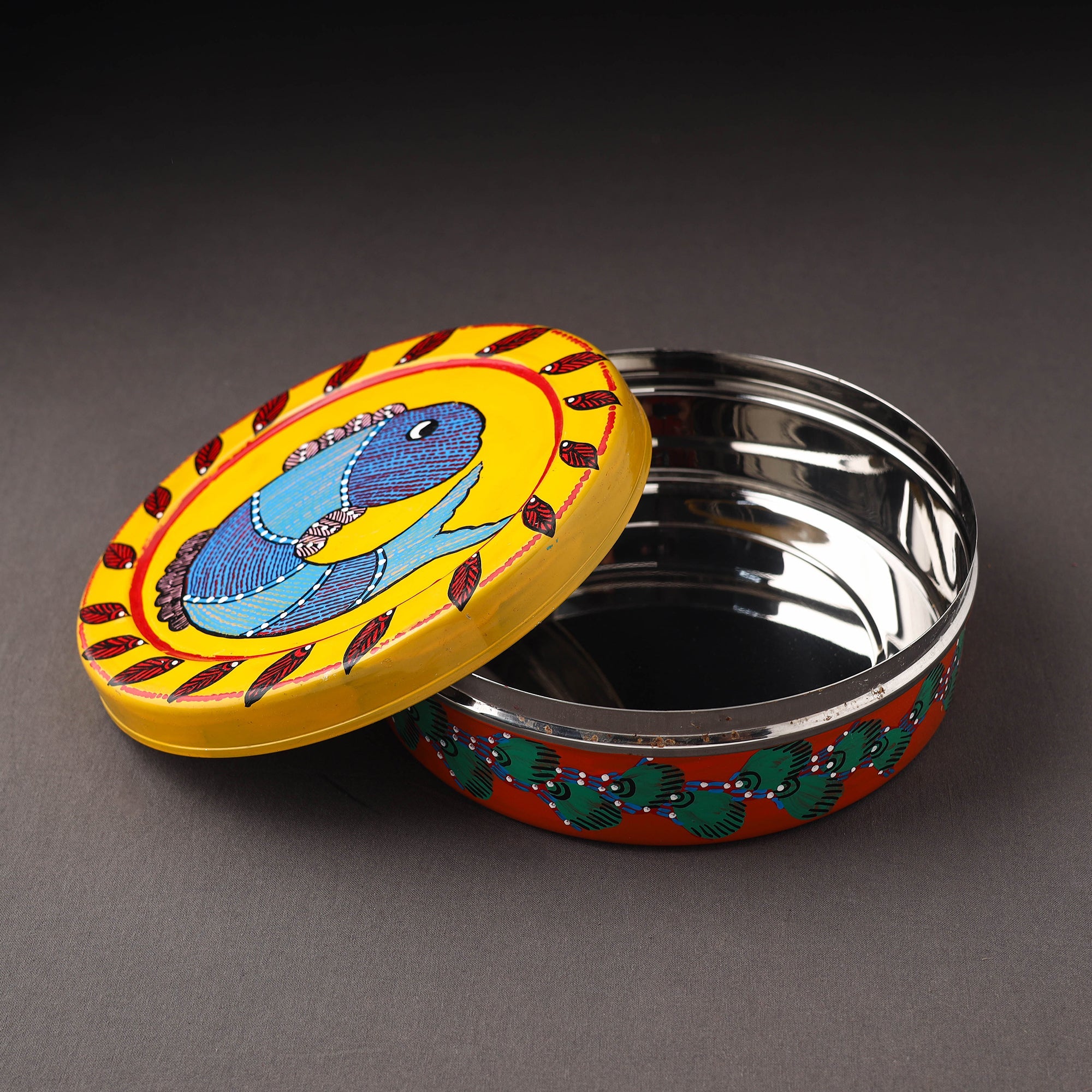  Gond Handpainted Stainless Steel Casserole 