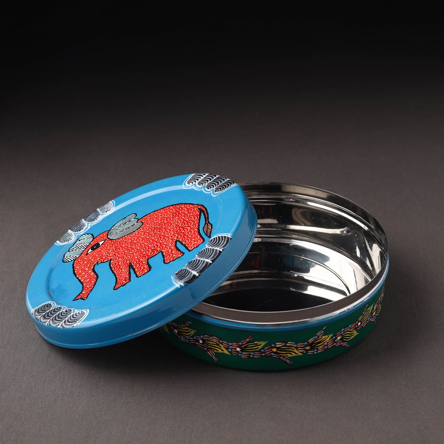  Gond Handpainted Stainless Steel Casserole 