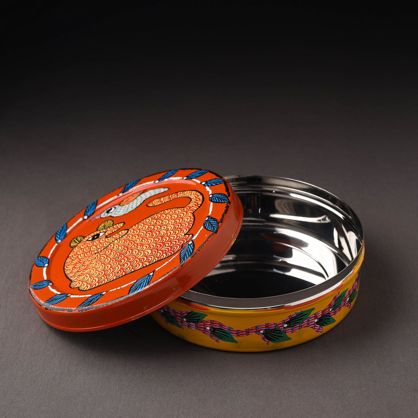  Gond Handpainted Stainless Steel Casserole 