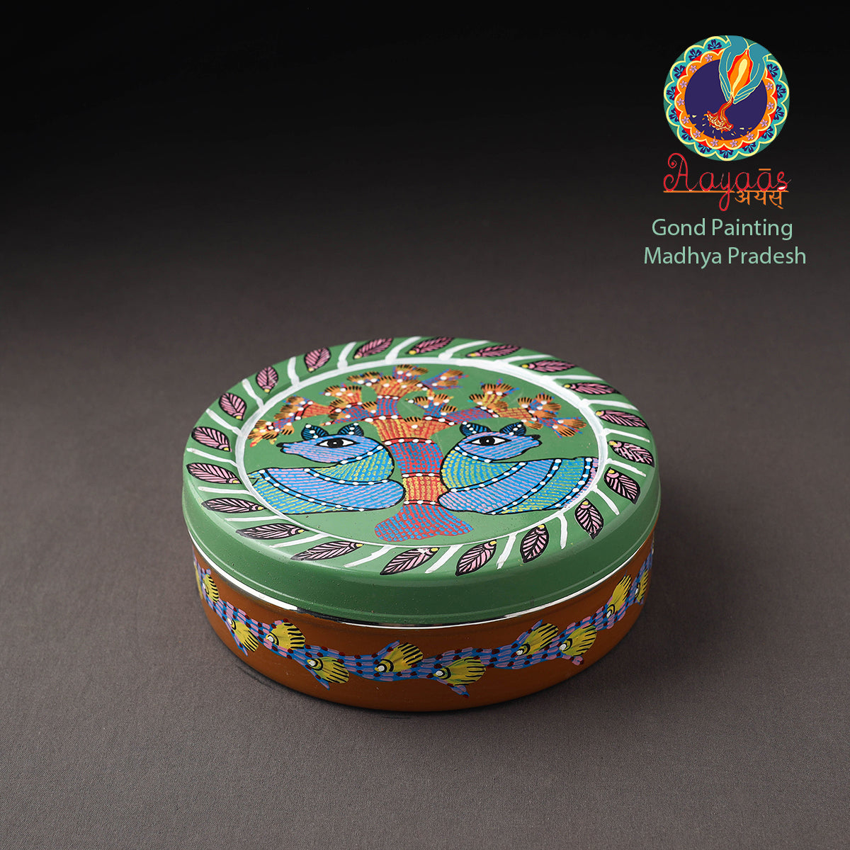  Gond Handpainted Stainless Steel Casserole 