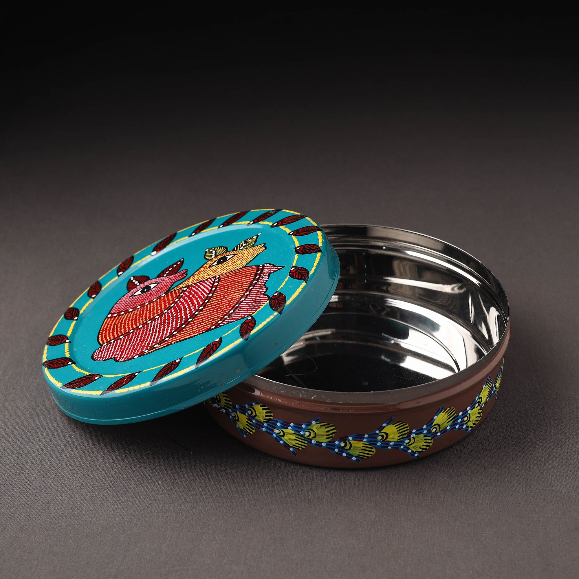  Gond Handpainted Stainless Steel Casserole 