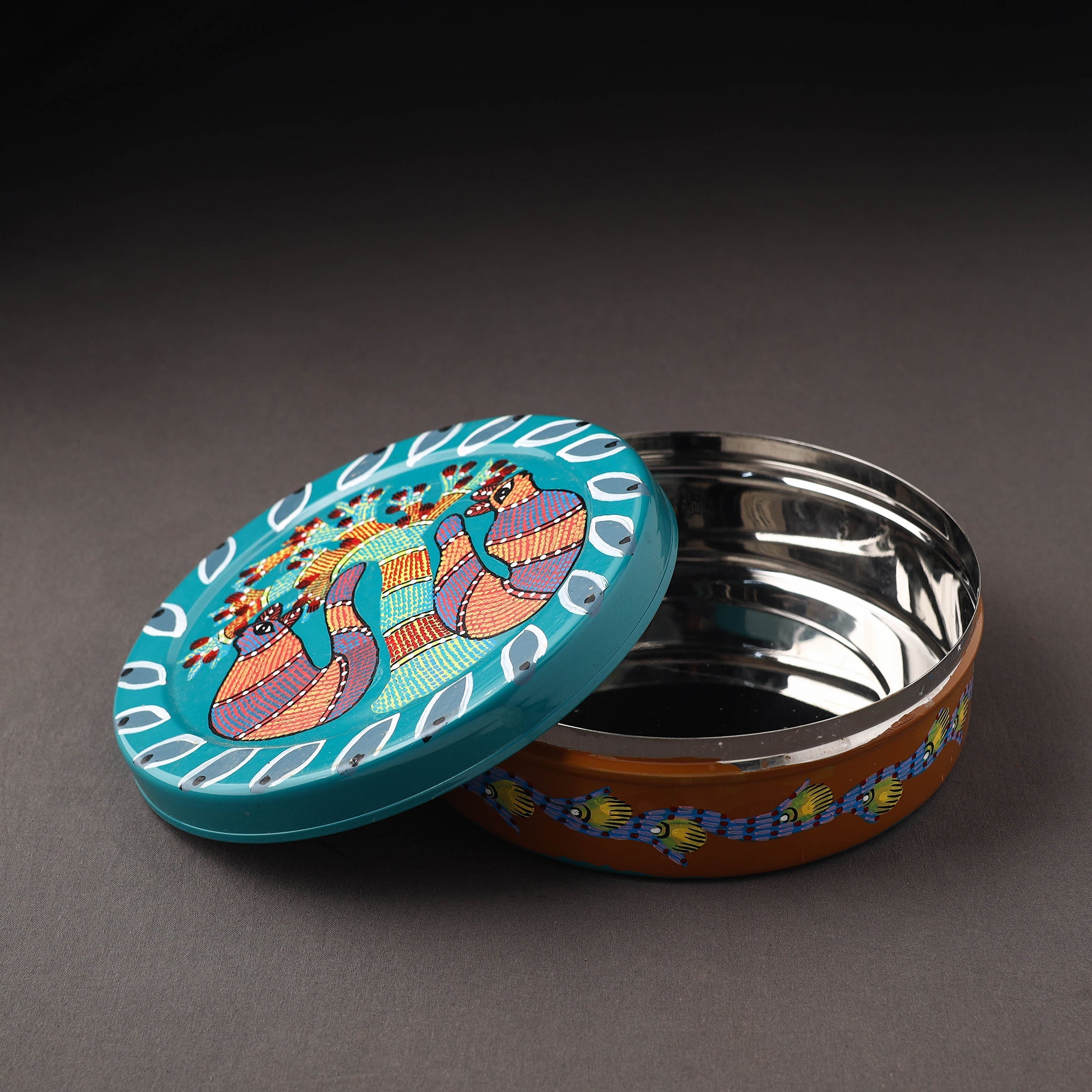  Gond Handpainted Stainless Steel Casserole 