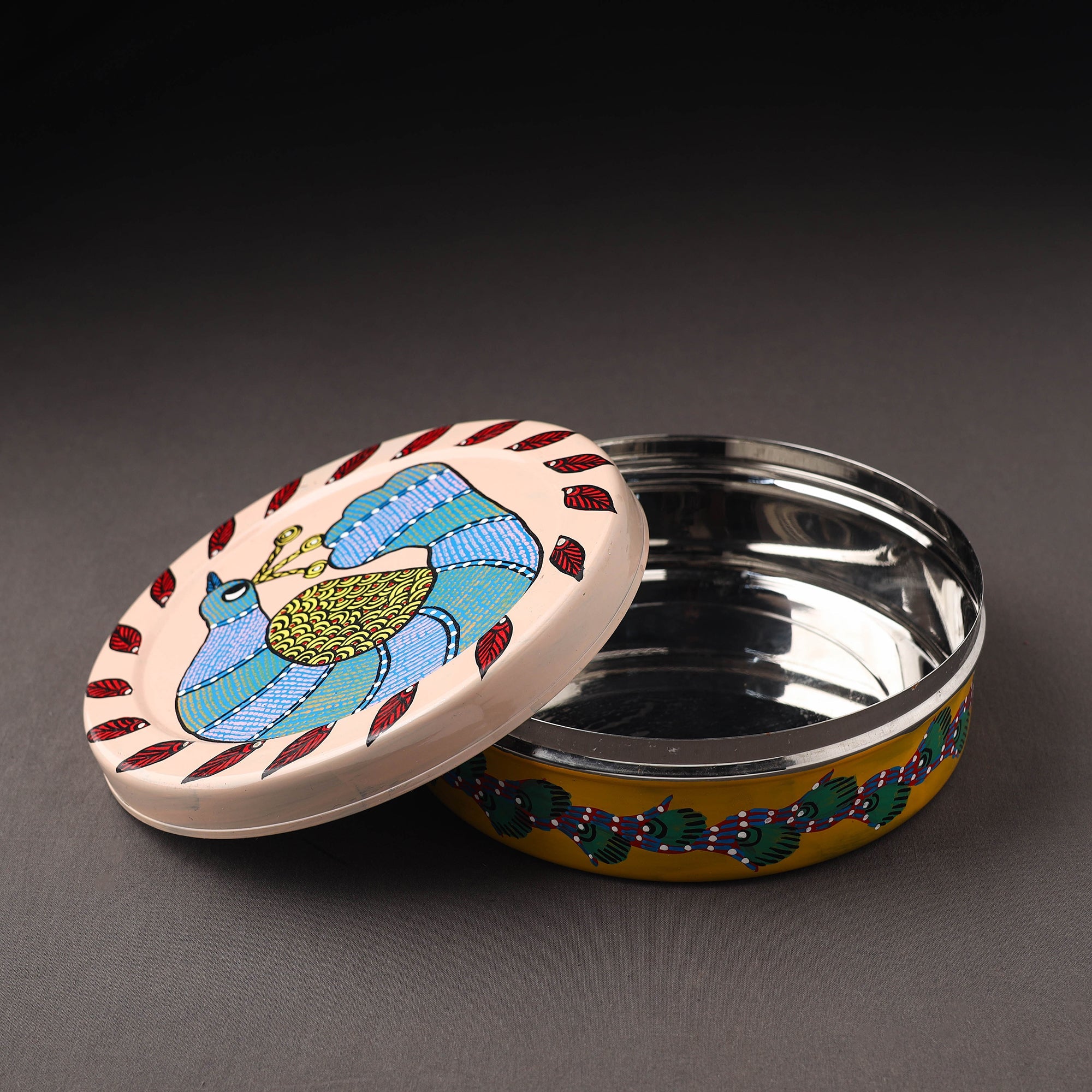 Gond Handpainted Stainless Steel Casserole 