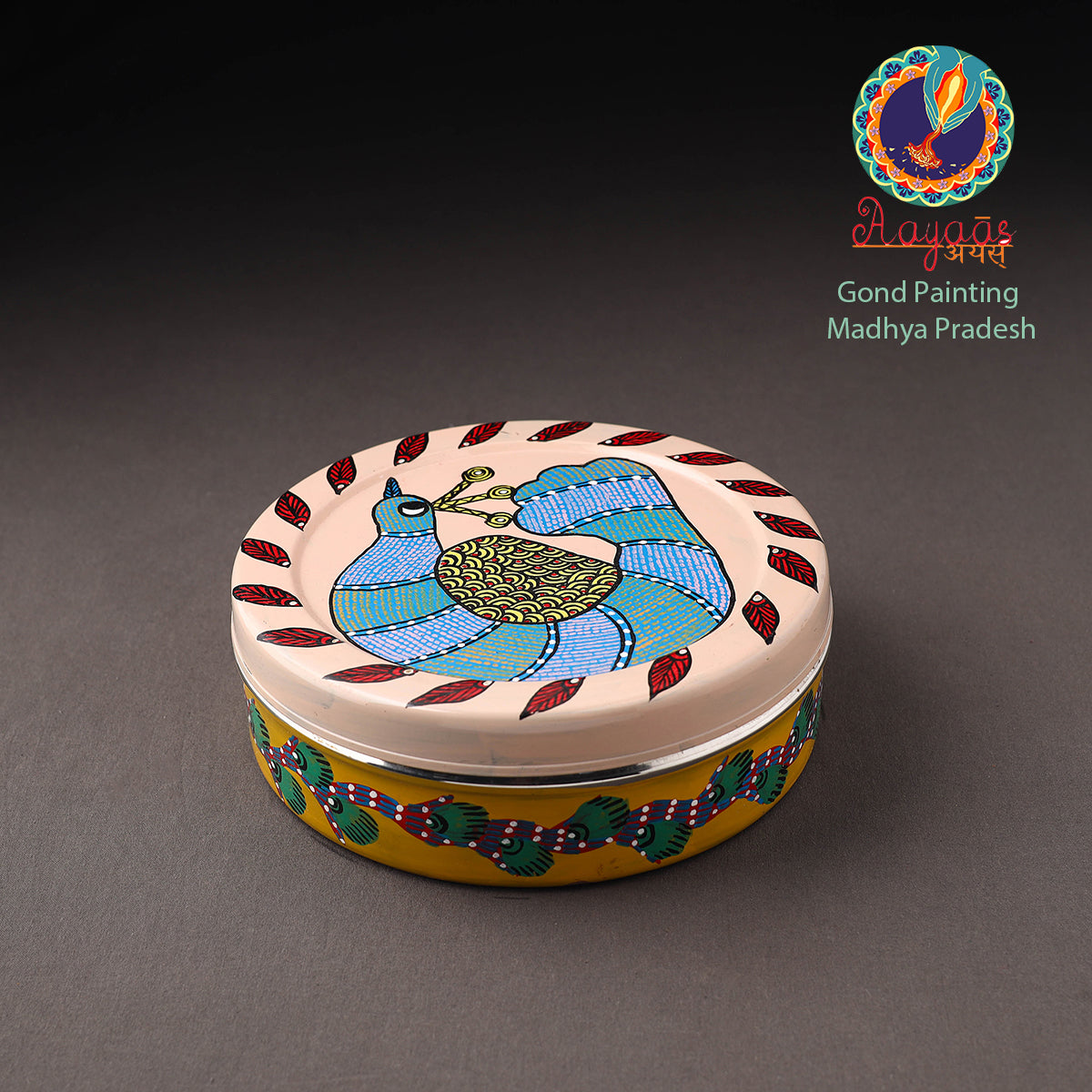  Gond Handpainted Stainless Steel Casserole 