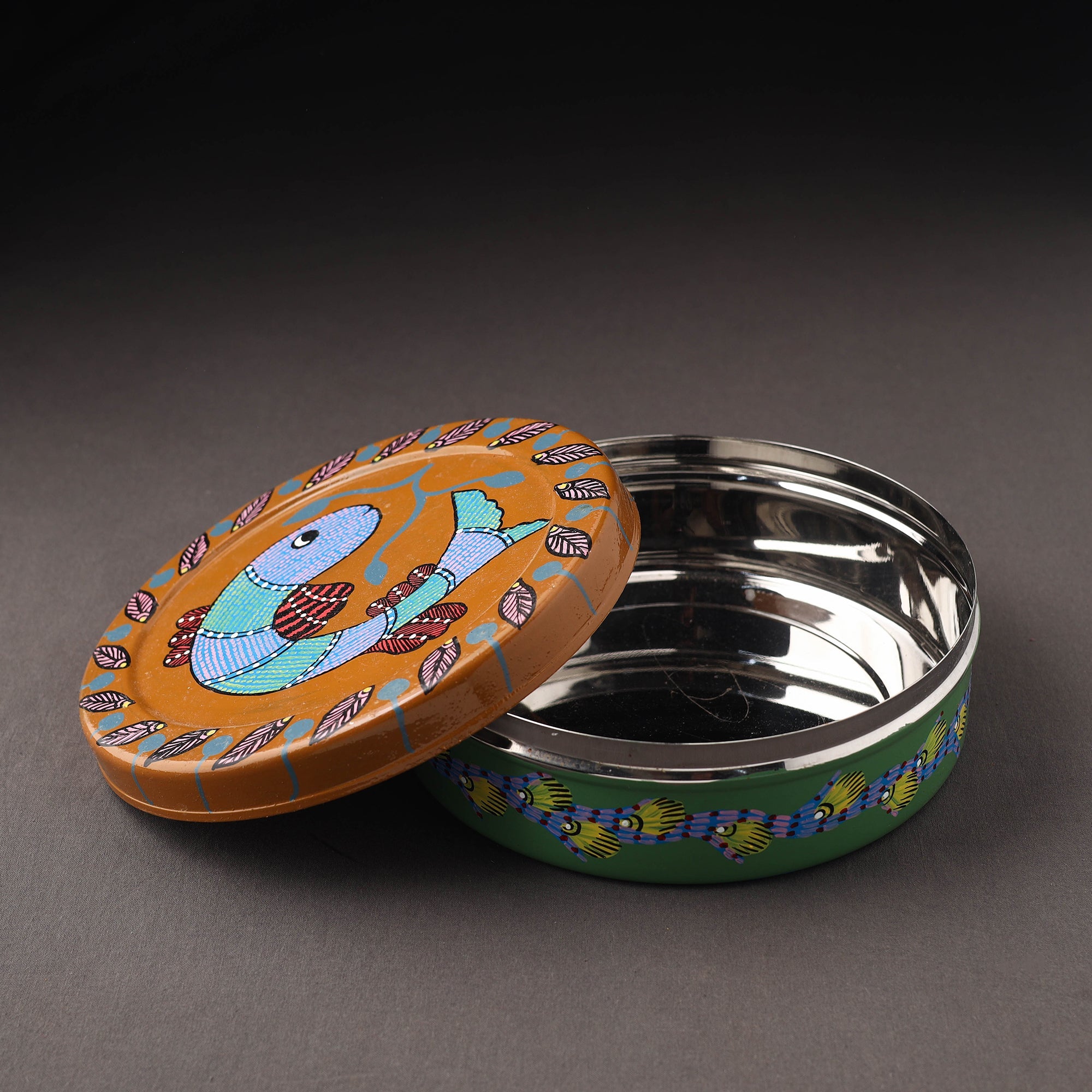  Gond Handpainted Stainless Steel Casserole 