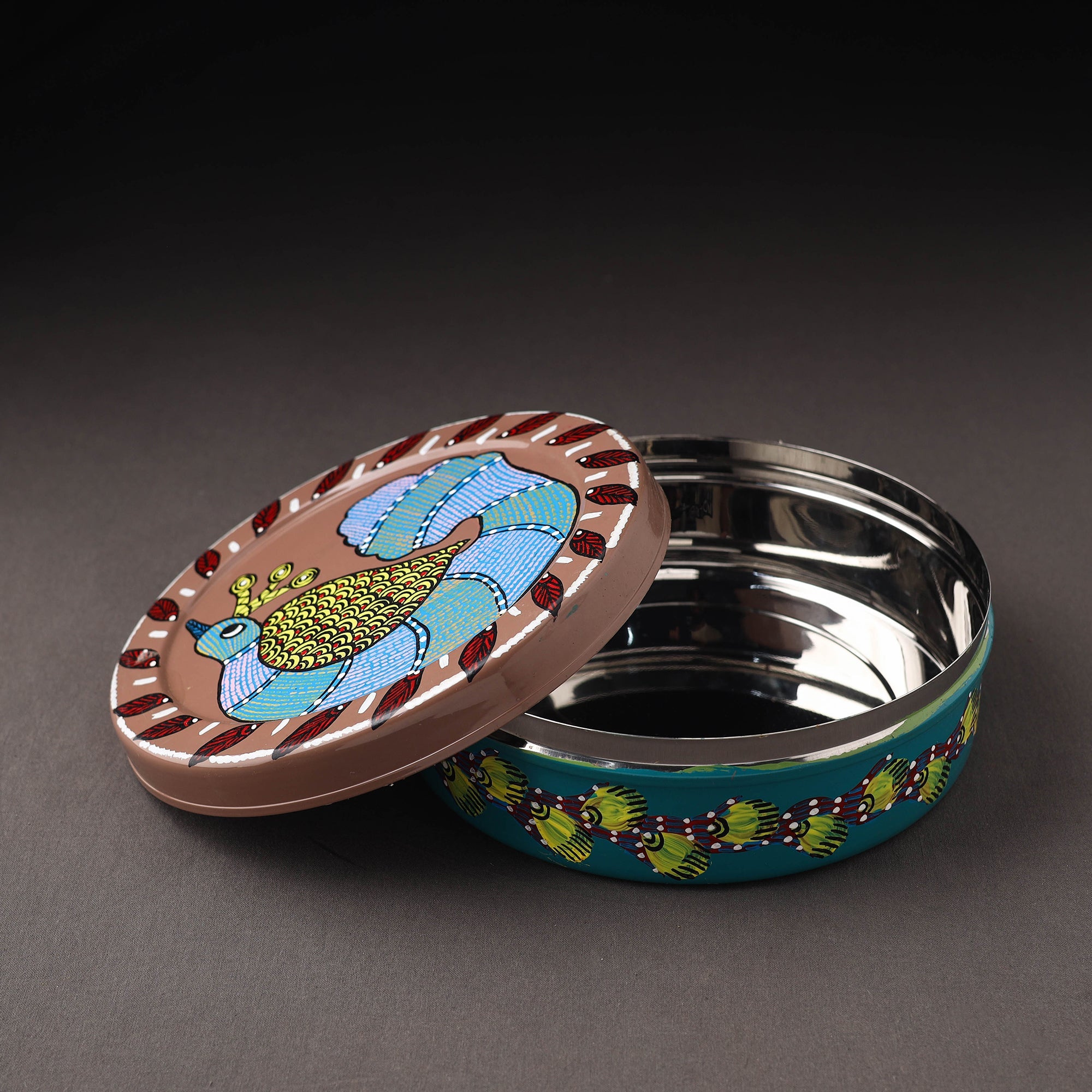  Gond Handpainted Stainless Steel Casserole 