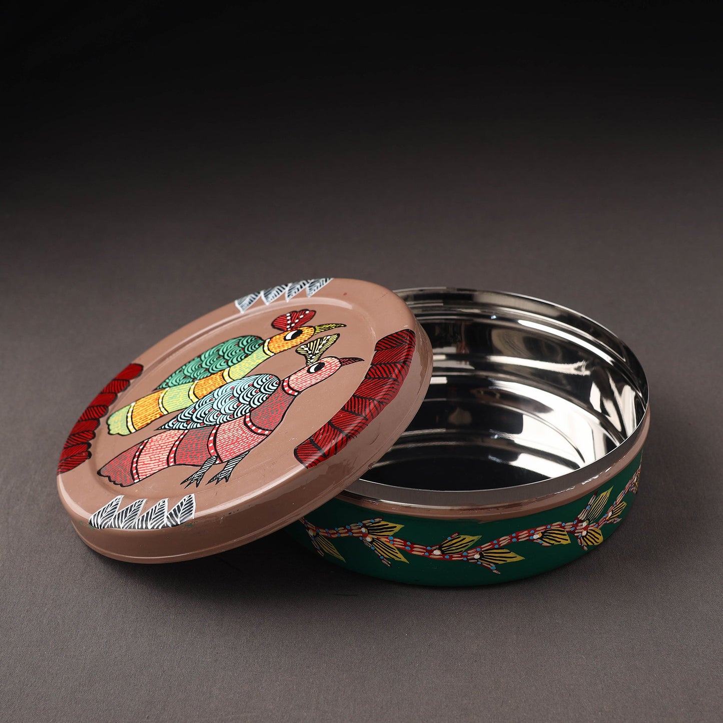  Gond Handpainted Stainless Steel Casserole 