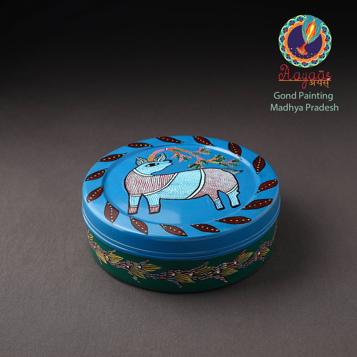  Gond Handpainted Stainless Steel Casserole 