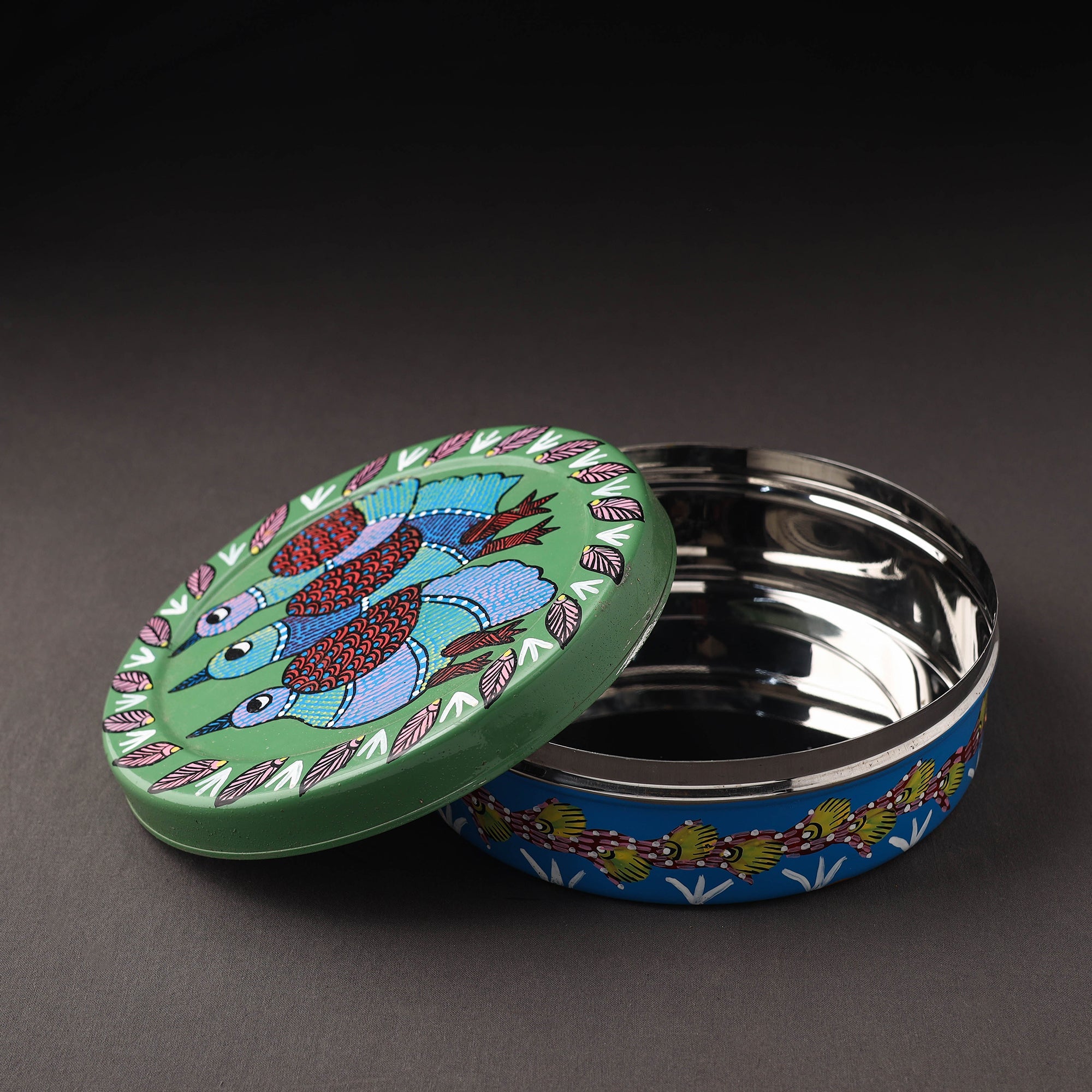  Gond Handpainted Stainless Steel Casserole 