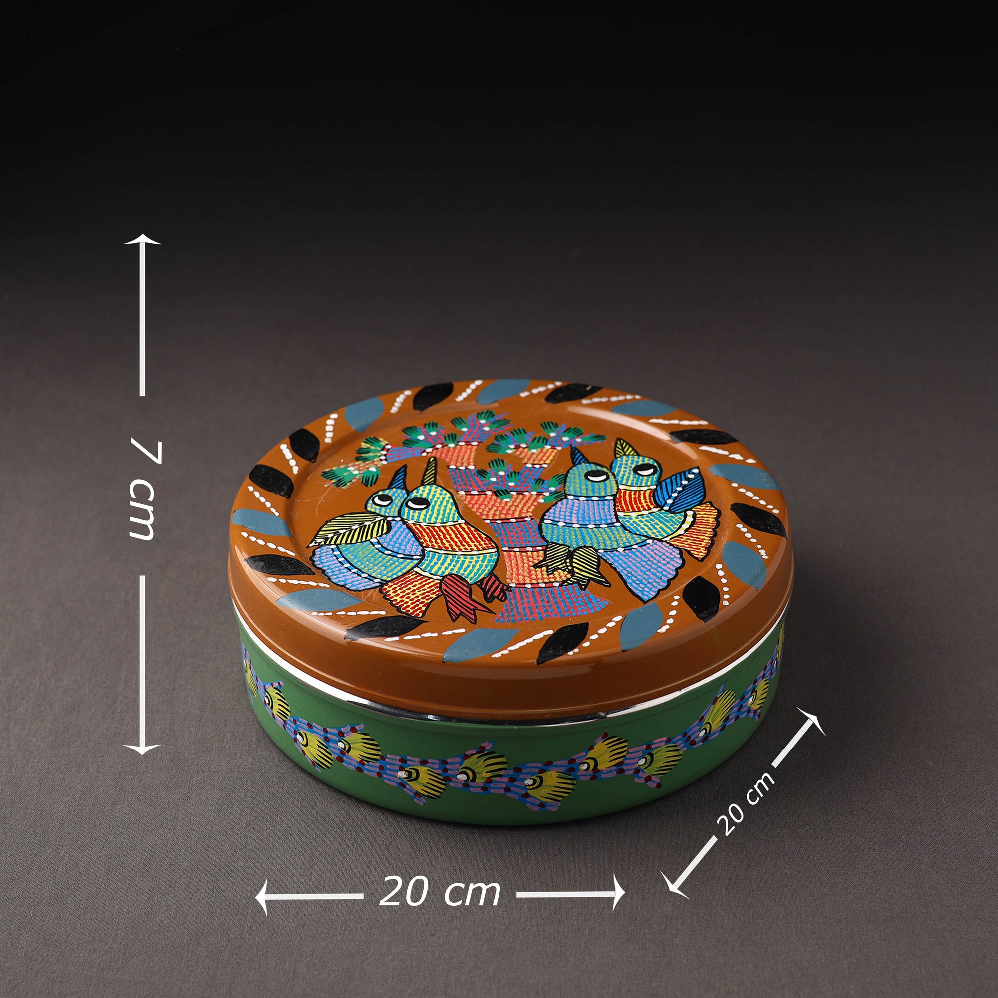  Gond Handpainted Stainless Steel Casserole 