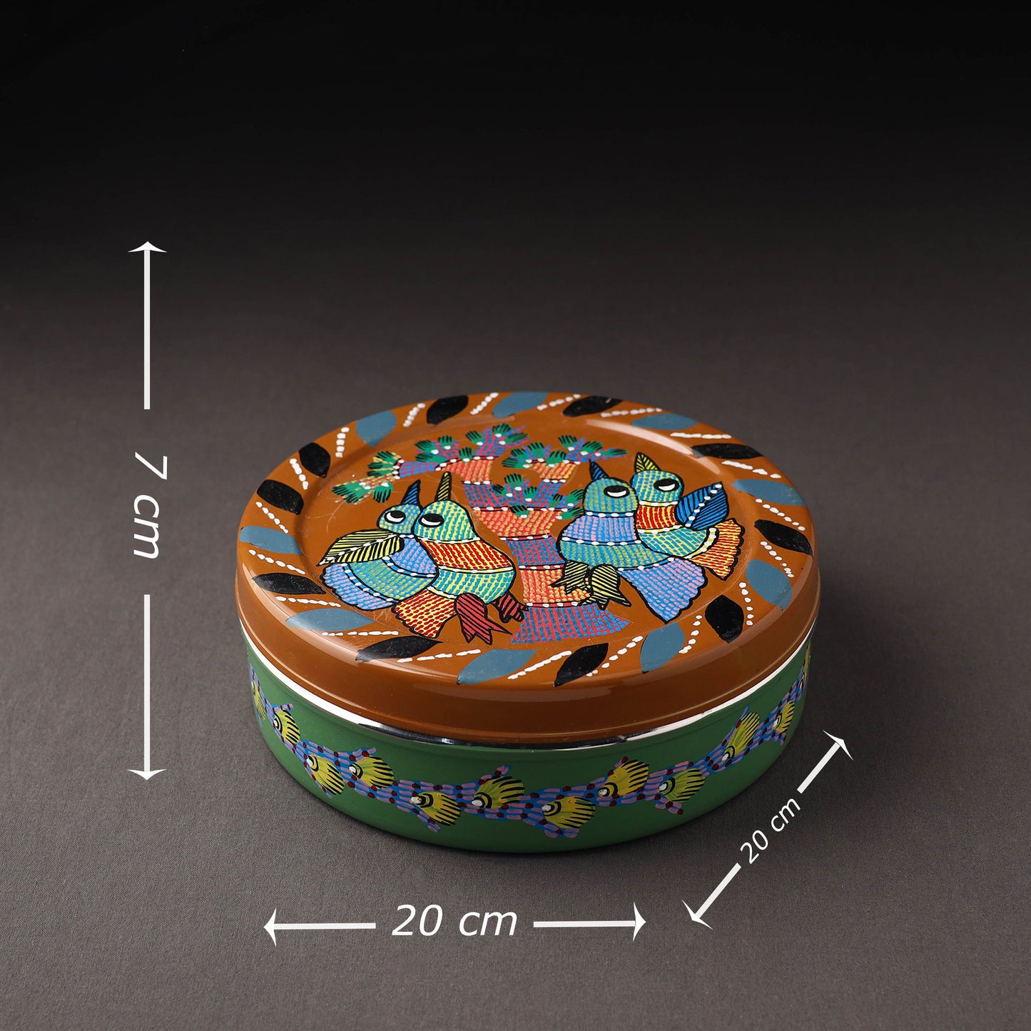  Gond Handpainted Stainless Steel Casserole 