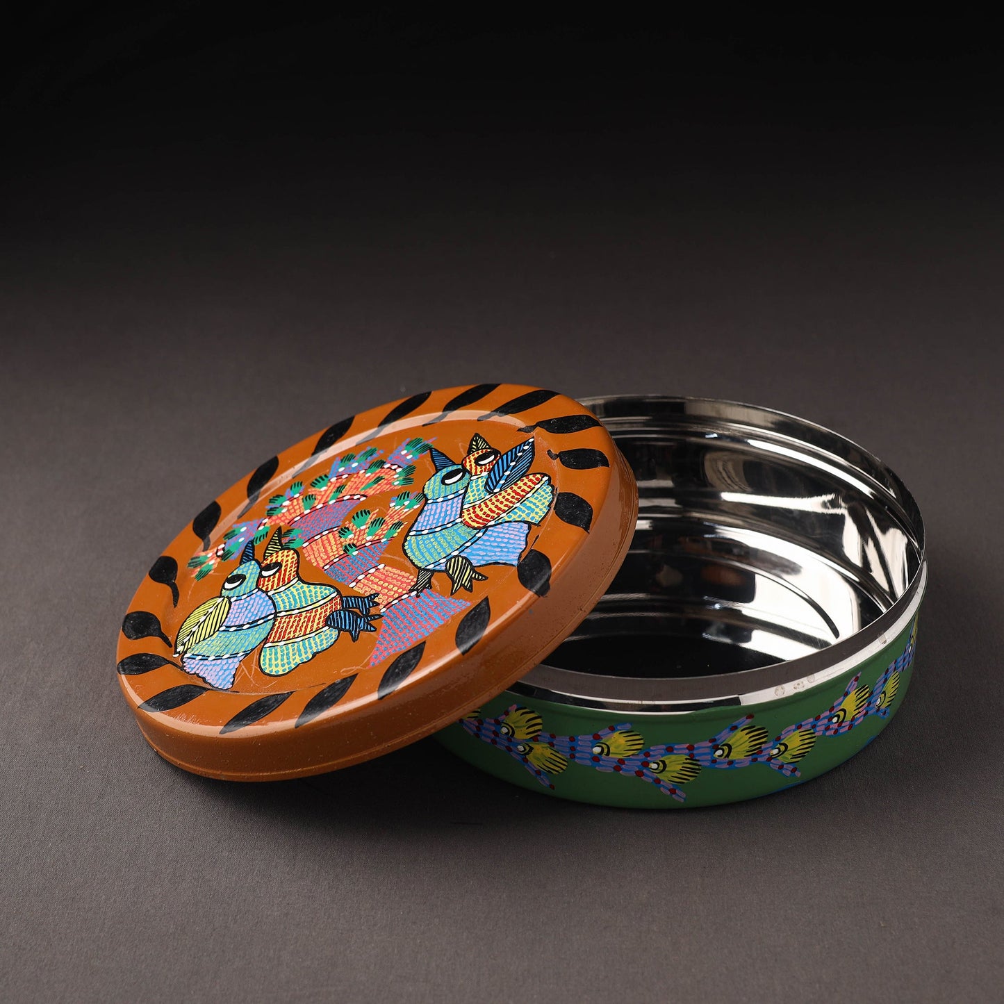  Gond Handpainted Stainless Steel Casserole 