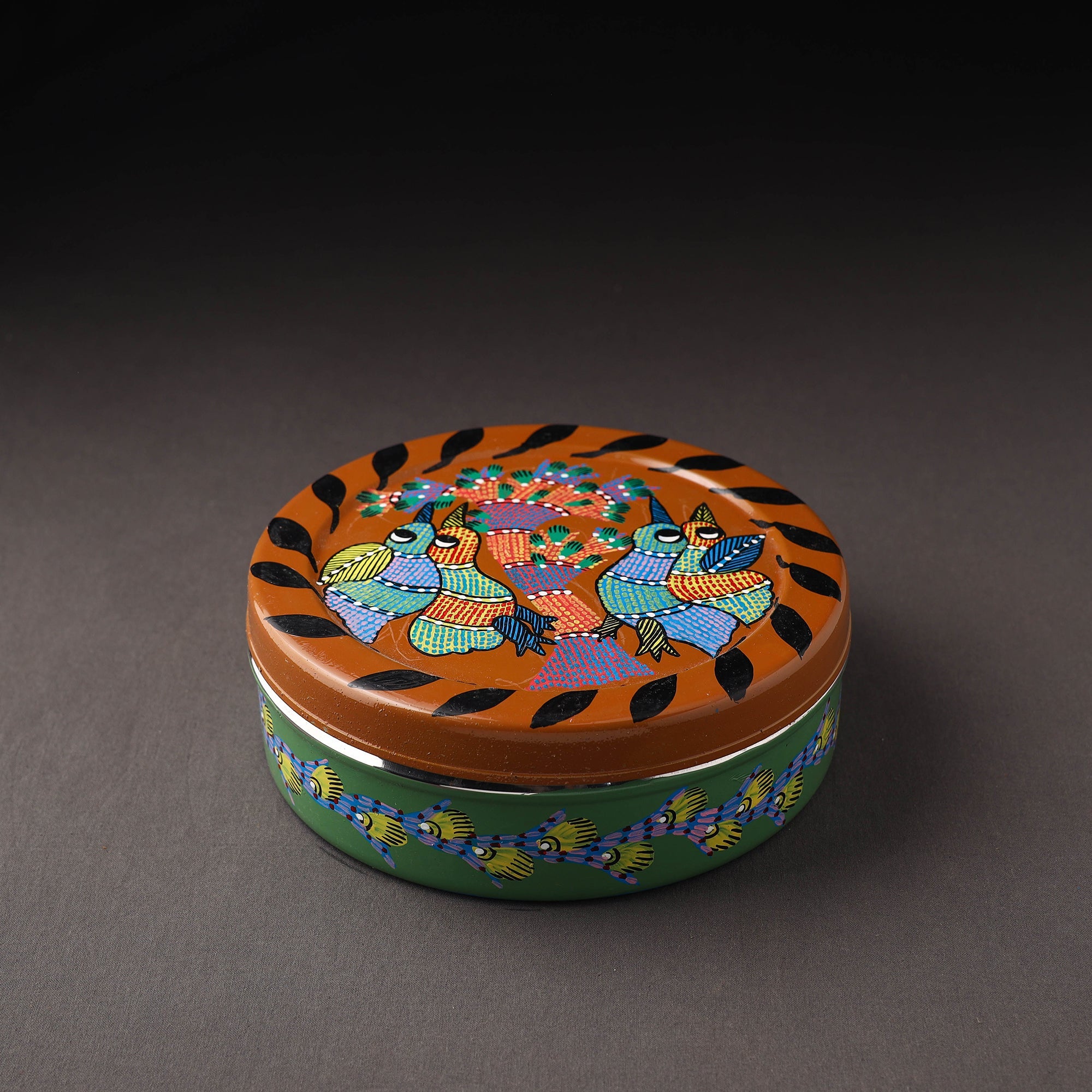  Gond Handpainted Stainless Steel Casserole 