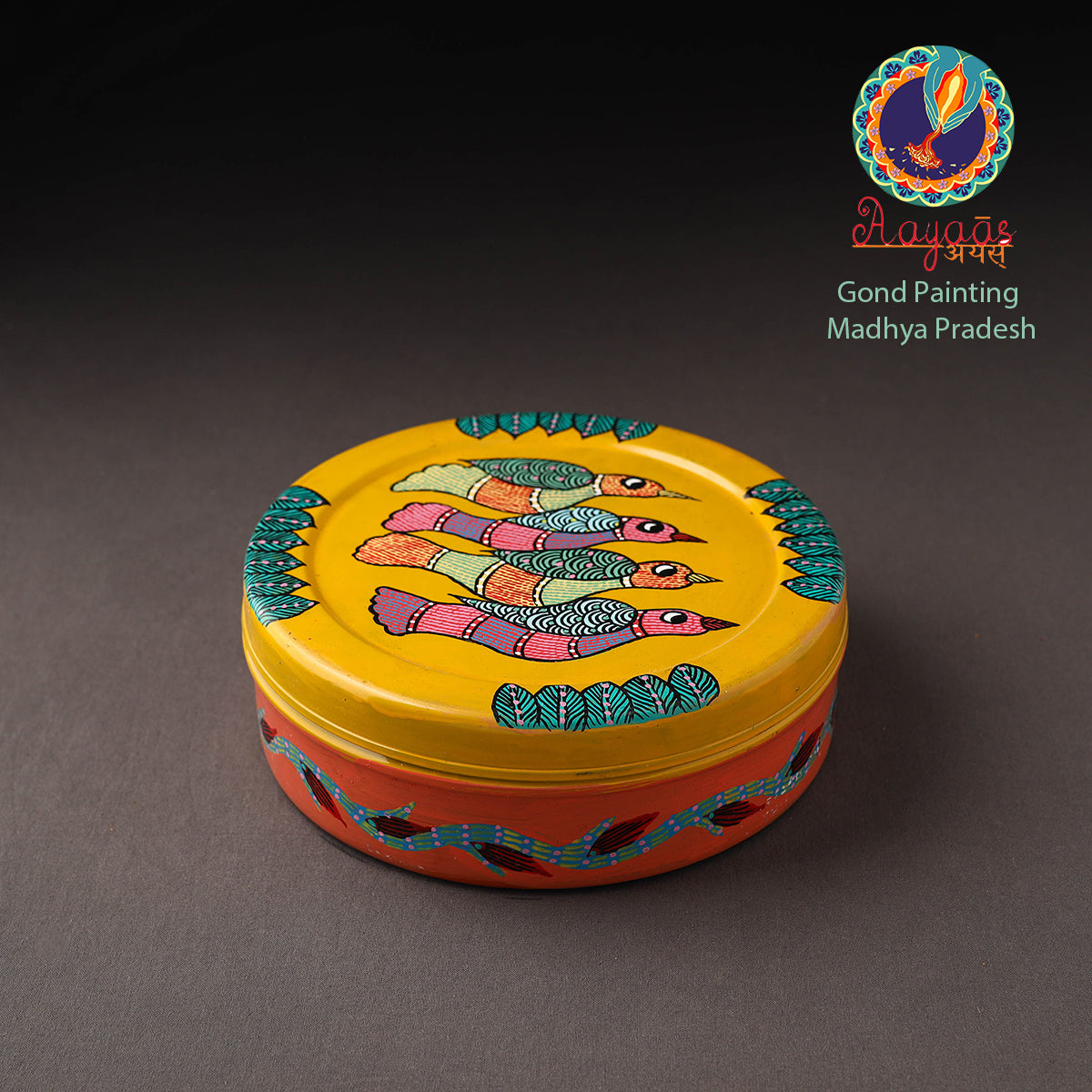  Gond Handpainted Stainless Steel Casserole 