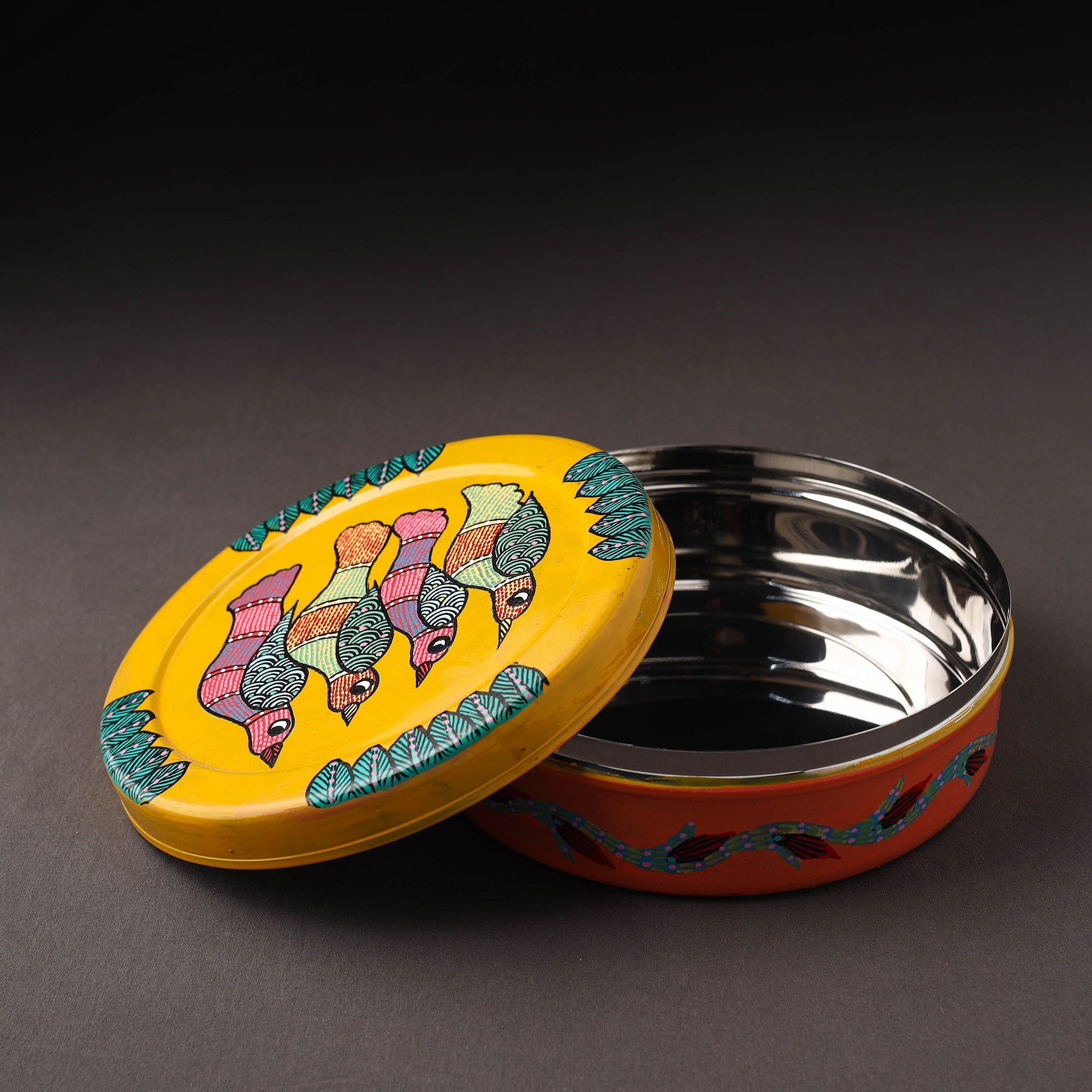  Gond Handpainted Stainless Steel Casserole 