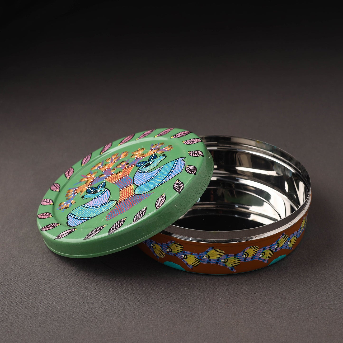  Gond Handpainted Stainless Steel Casserole 