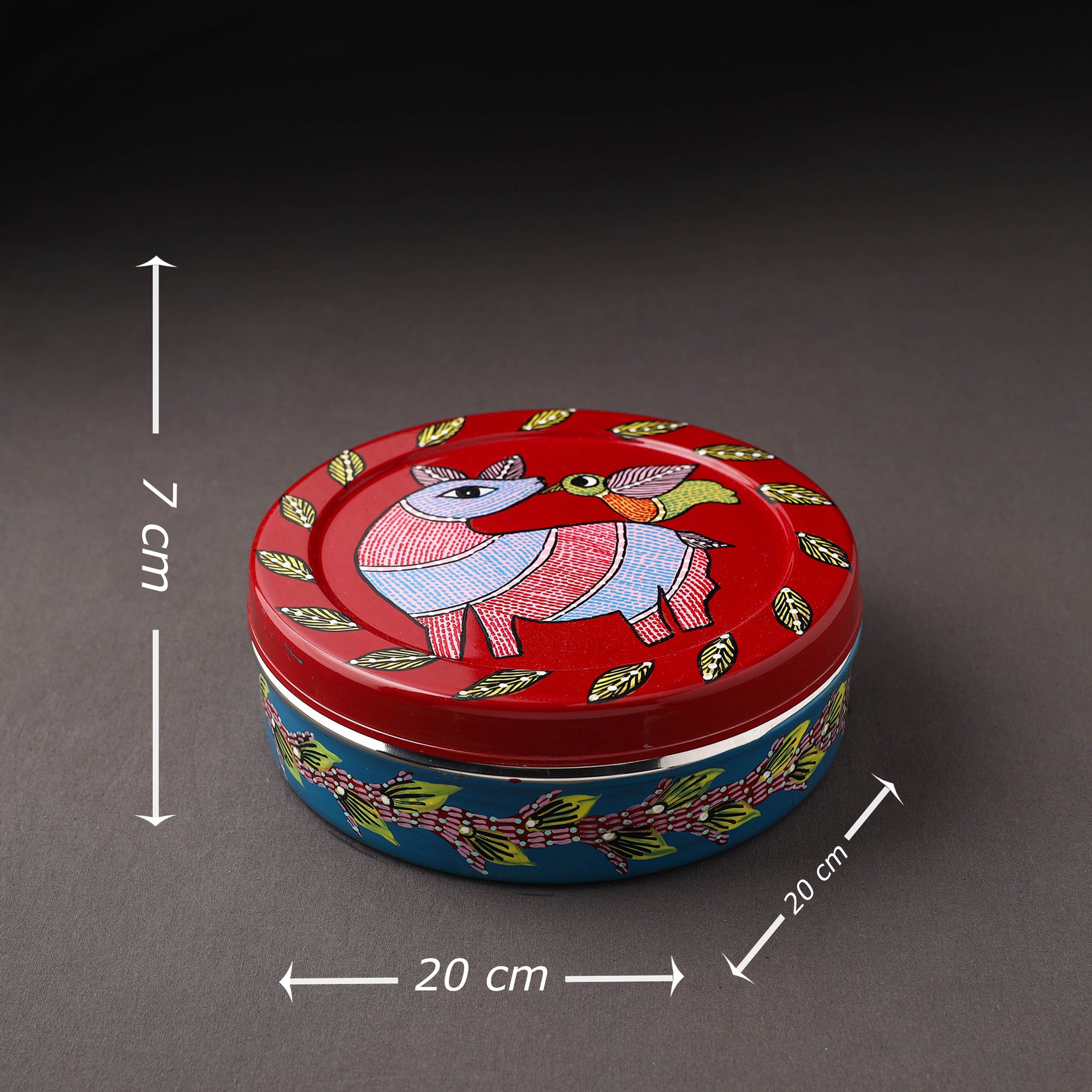  Gond Handpainted Stainless Steel Casserole 