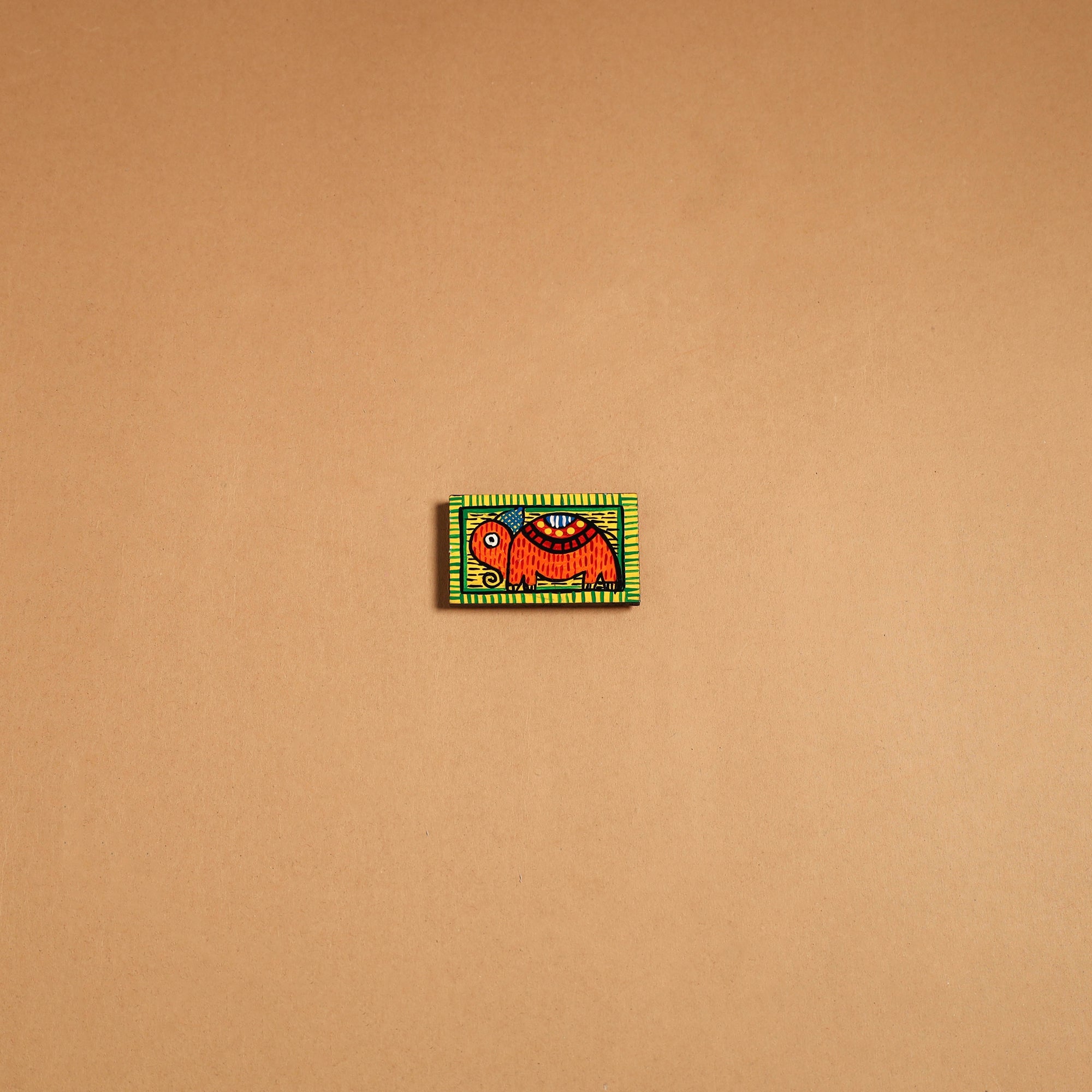 Multicolor - gond handpainted wooden fridge magnet 36