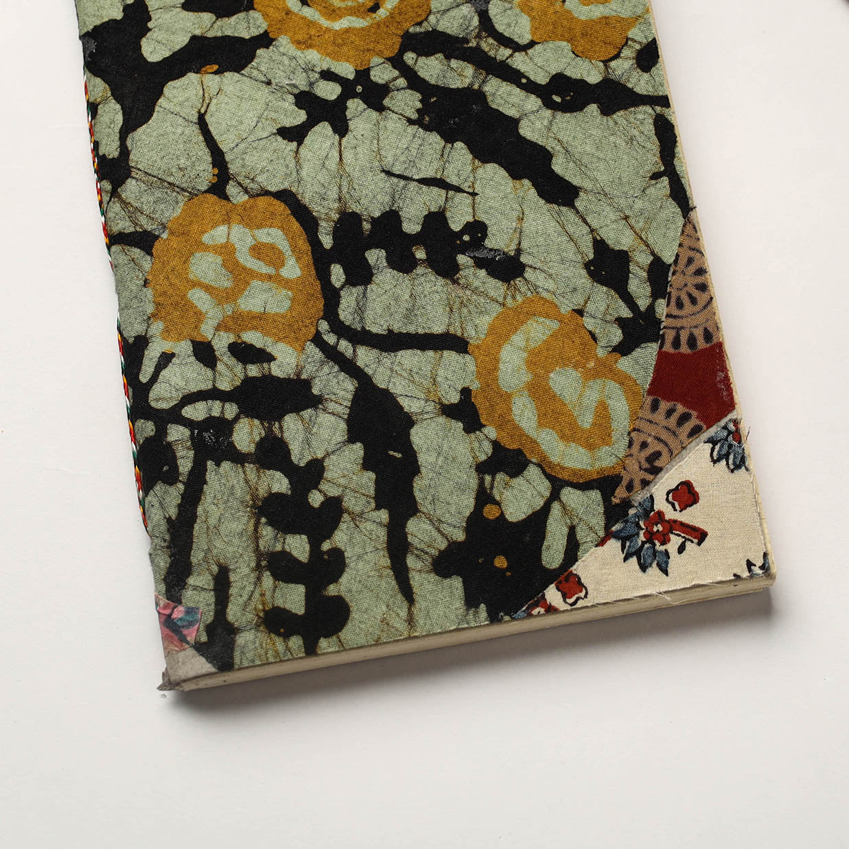 Green Patchwork Fabric Cover Handmade Paper Notebook