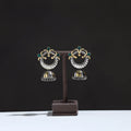 Multicolor - grey - oxidised dual tone stone gs jhumki