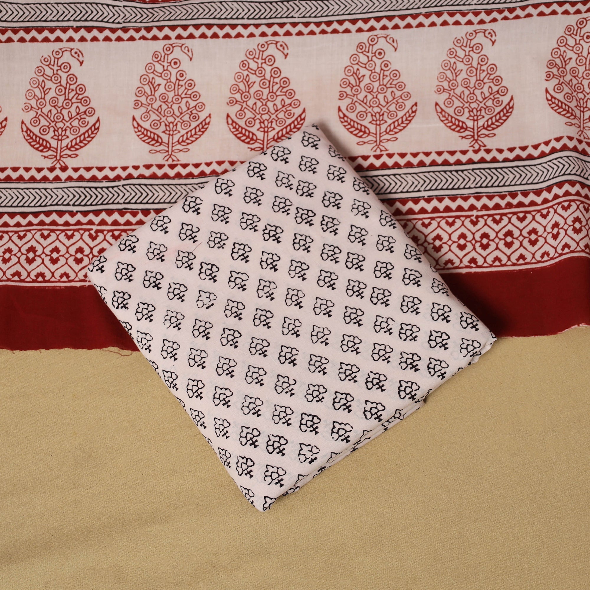 Multicolor - hand bagh natural dyed cotton 3pc unstitched