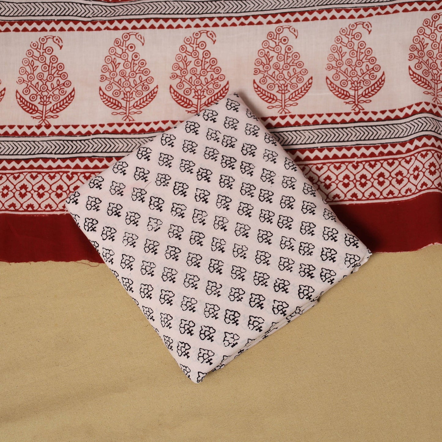 Multicolor - hand bagh natural dyed cotton 3pc unstitched