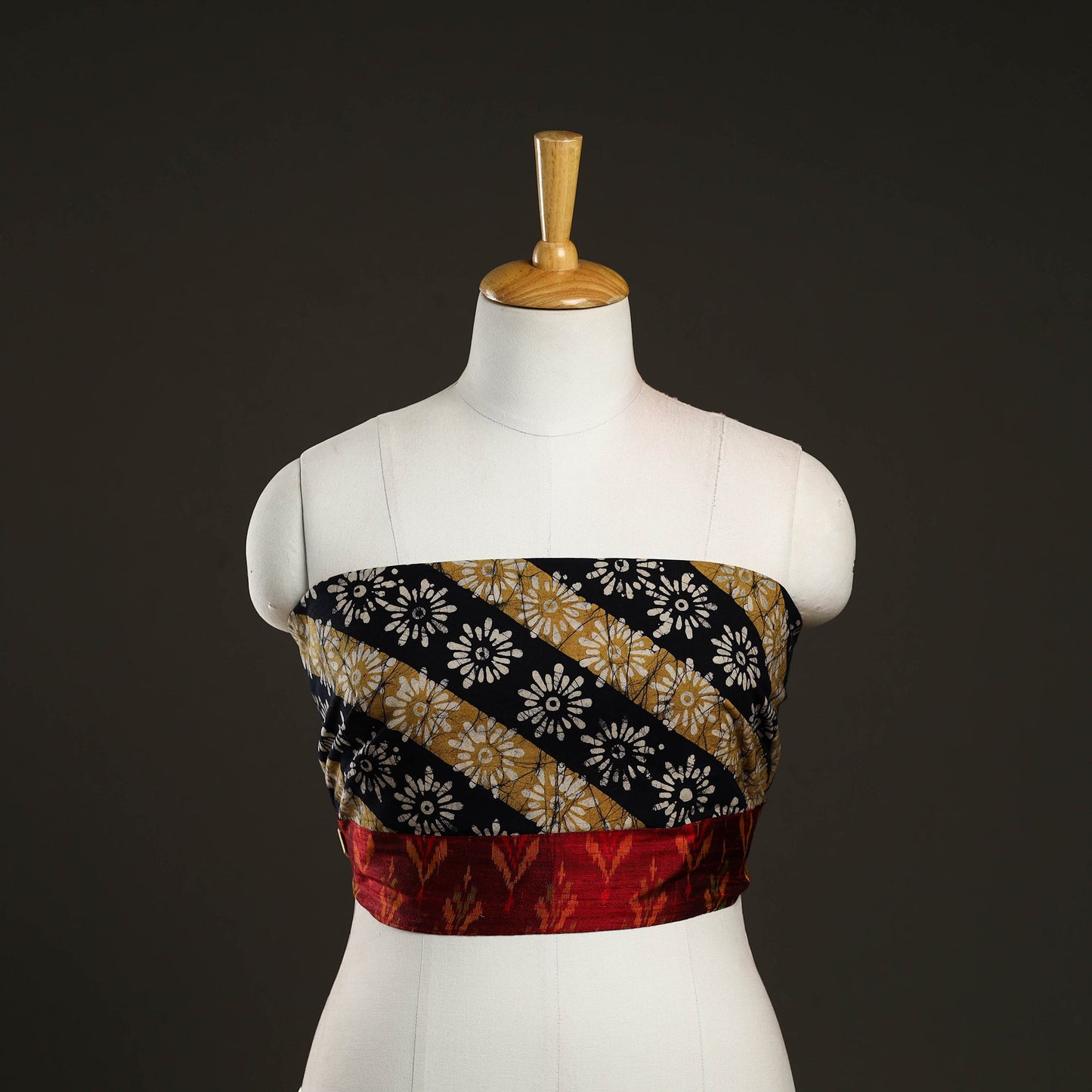 Multicolor - hand batik cotton blouse piece 29 - handcrafted