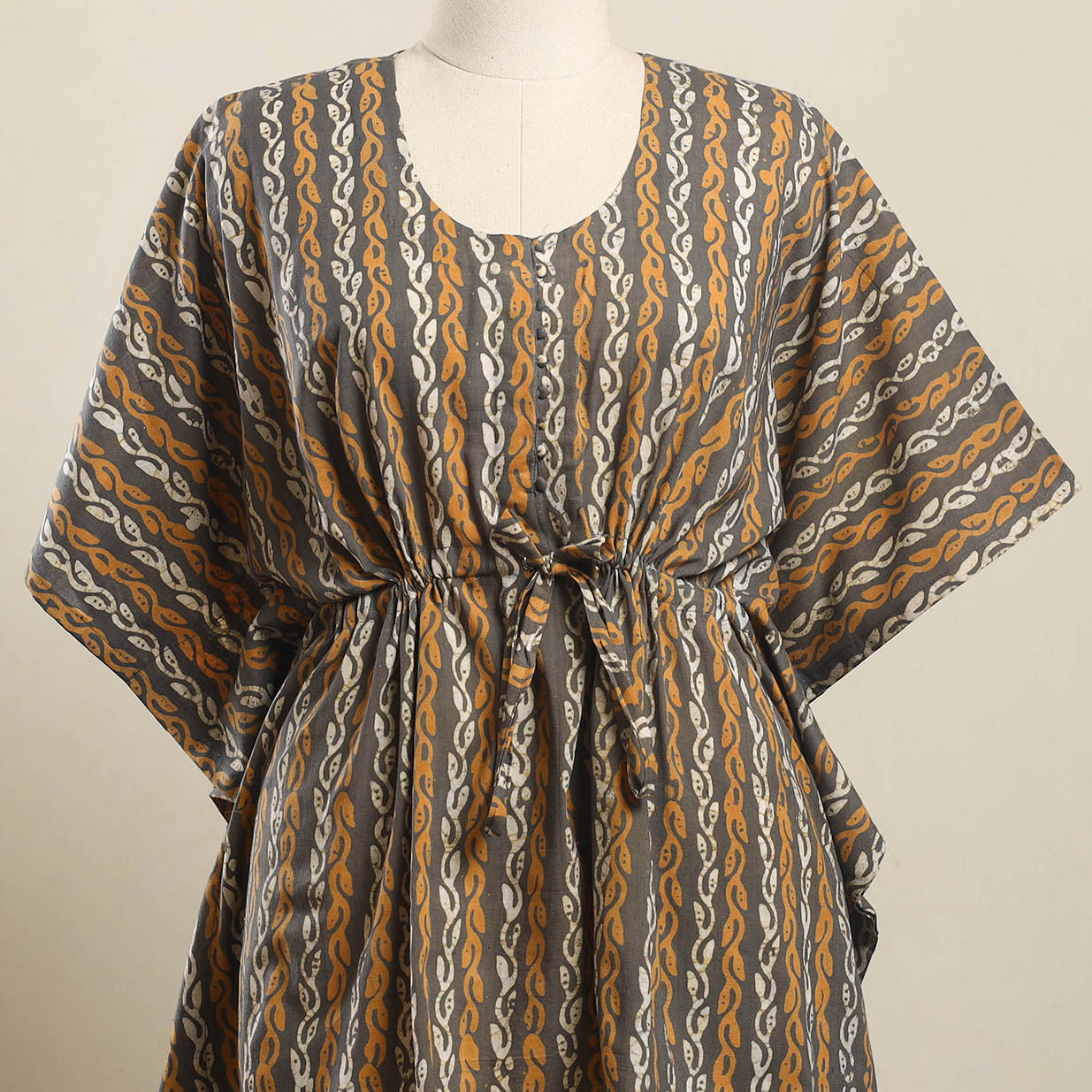 Buy Multicolor Hand Batik Print Cotton Kaftan