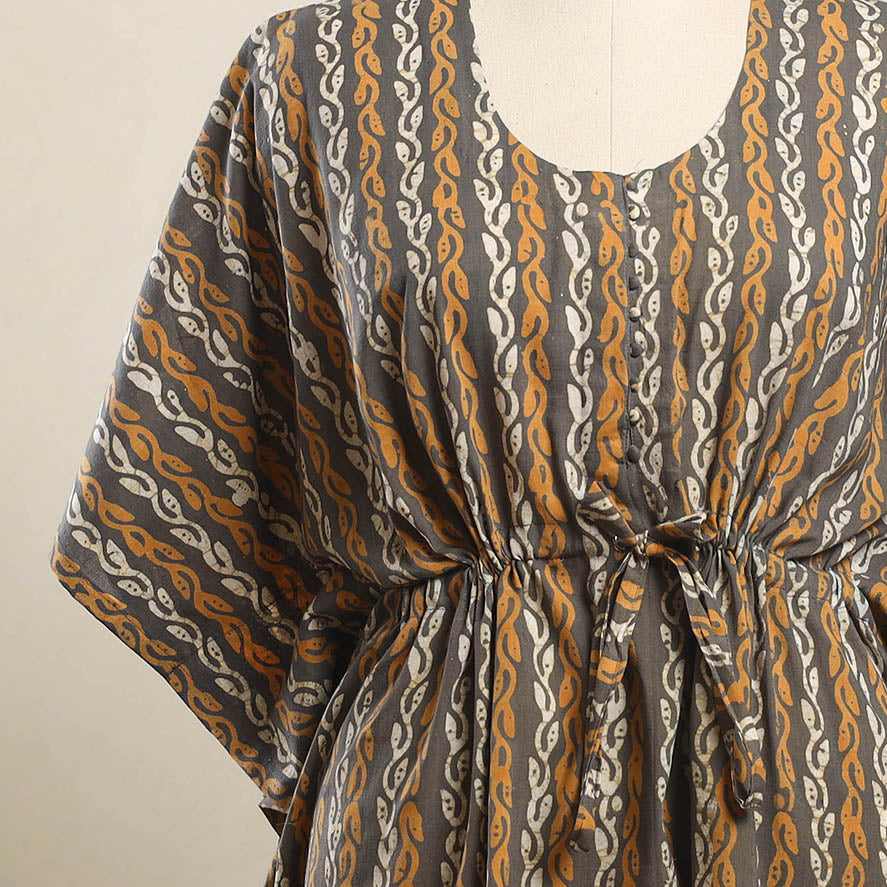 Buy Multicolor Hand Batik Print Cotton Kaftan