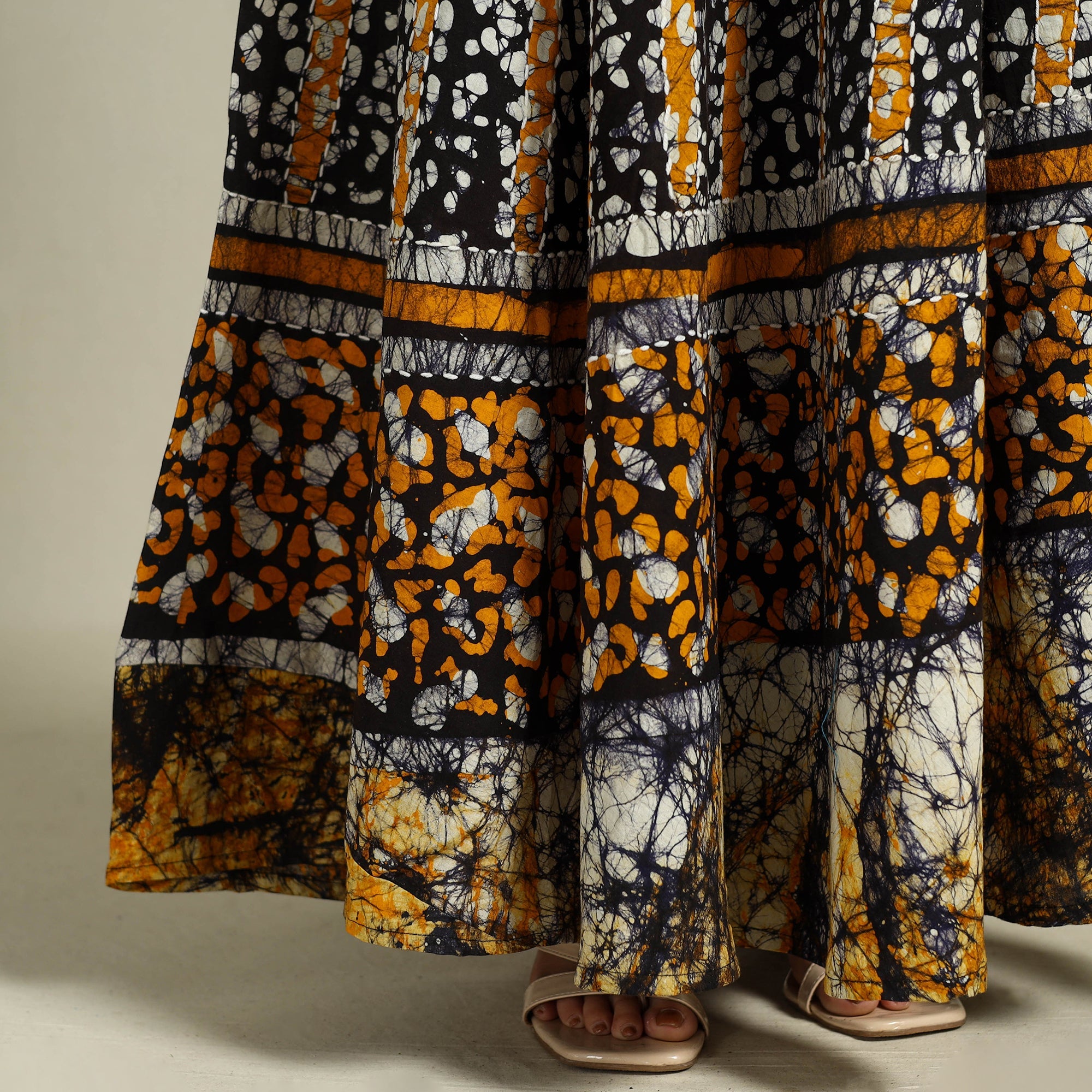 Buy Hand Batik Print Running Stitch Cotton Long Skirt